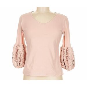 ANNE FONTAINE - MOSAIQUE FLORAL PUFF SLEEVE PINK STRETCH TOP